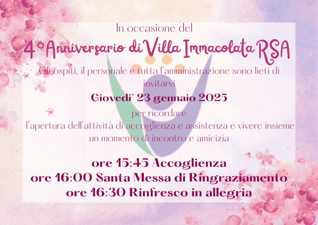 RSA villa immacolata quarto 4 anniversario
