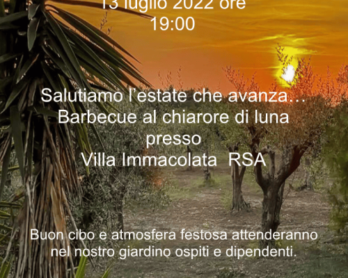 Barbecue Estivo presso Villa Immacolata RSA